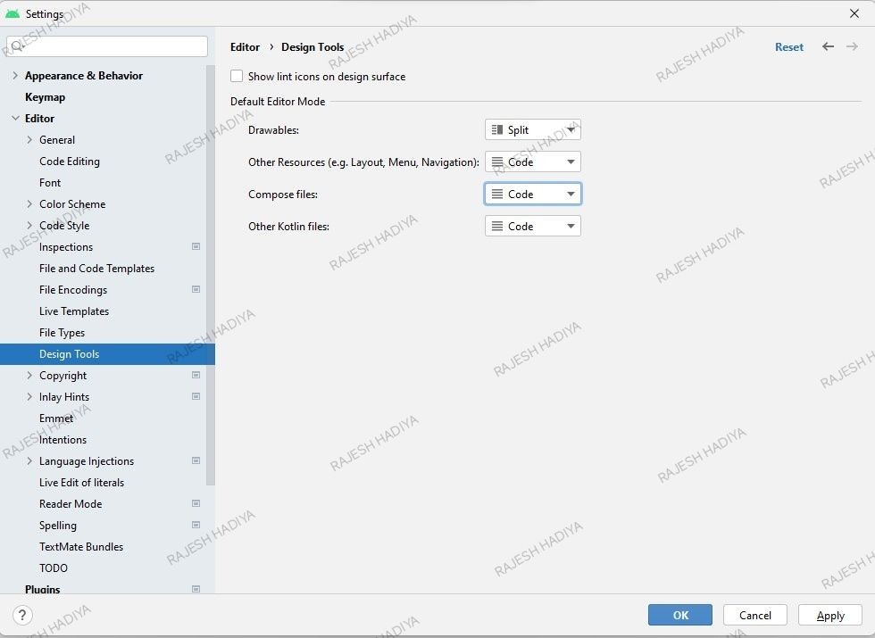 How to change default layout tab in Android studio - Rajesh Hadiya